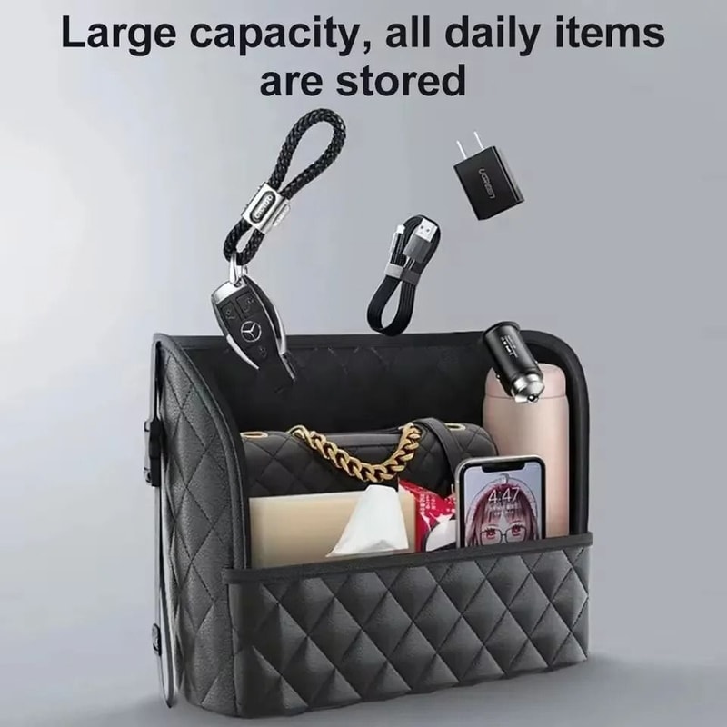 Large Capacity Car Middle Seat Storage Net Organizer Bag 2
