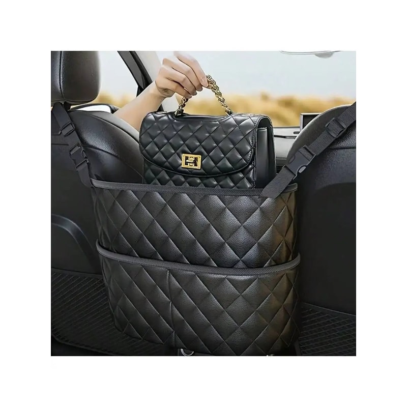 Large Capacity Car Middle Seat Storage Net Organizer Bag 3