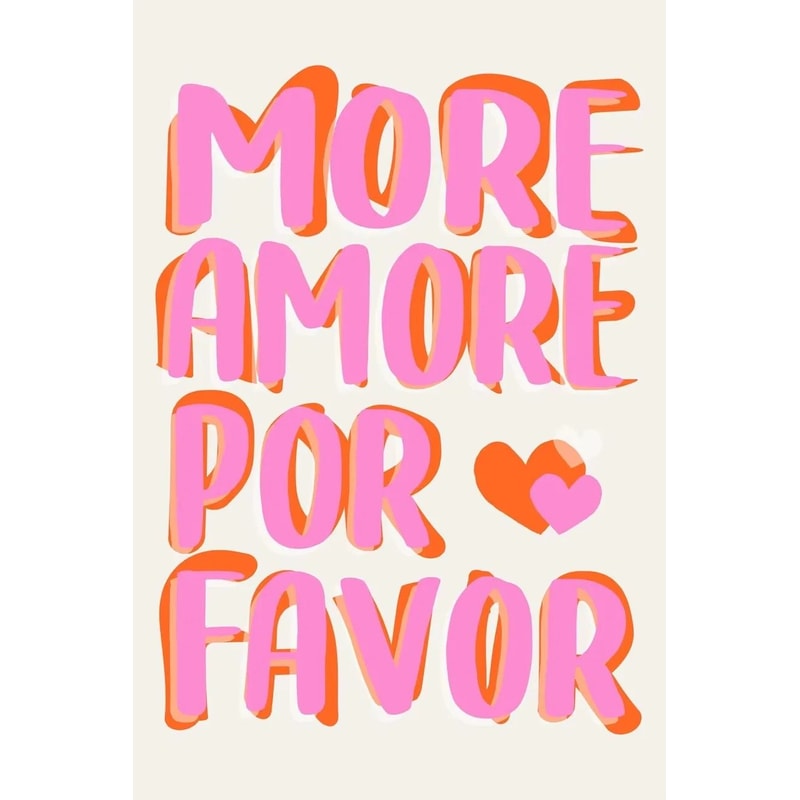 More Amor Por Favor Nordic Pink Quote Wall Art Canvas Poster 9