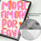 More Amor Por Favor Nordic Pink Quote Wall Art Canvas Poster 5