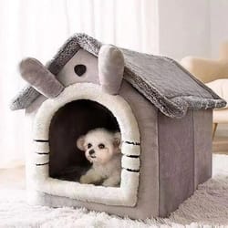 cozy all-season pet house bed for small dogs & cats