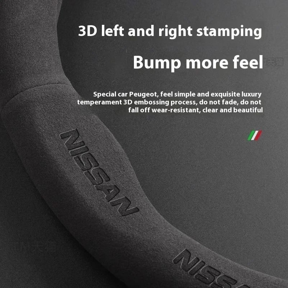 Universal Nissan Steering Wheel Cover Anti Slip Leather Grip Protector 3