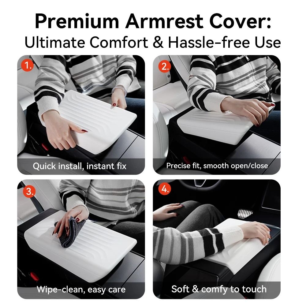 Tesla Model Y Juniper Model 3 Highland TPE Armrest Cover Pad 6