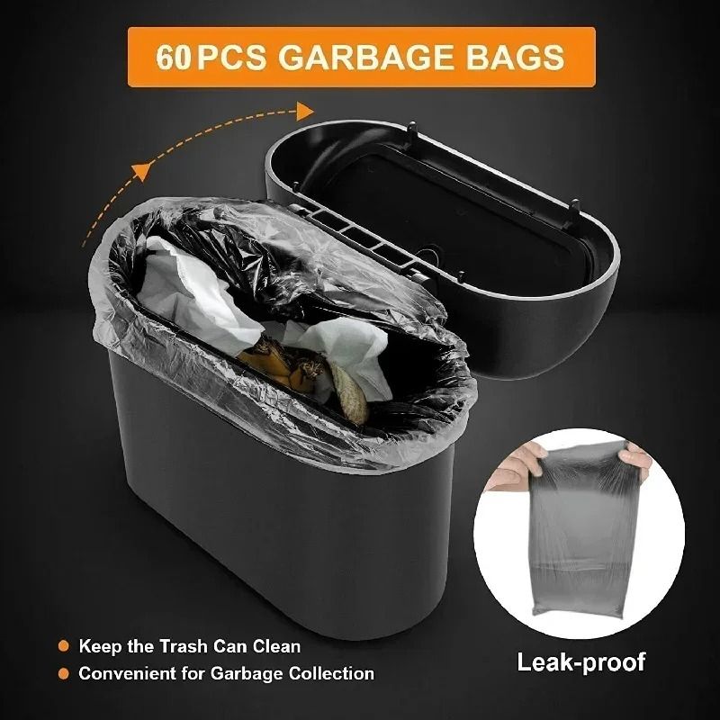 Universal Car Clamshell Hanging Trash Bin With Press Lid Storage Box 2