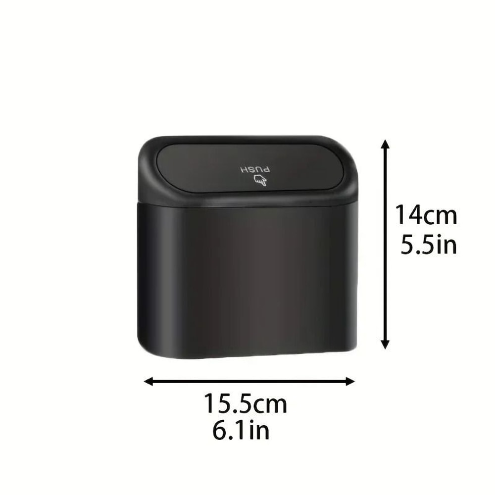 Universal Car Clamshell Hanging Trash Bin With Press Lid Storage Box 7