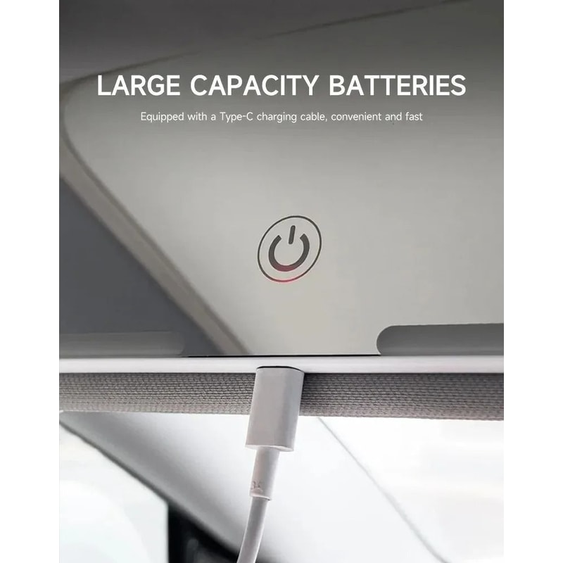 Rechargeable LED Car Makeup Mirror With 3 Light Modes For Sun Visors 3