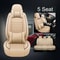 LuxRide PU Leather Car Seat Covers Universal 5Seat Full Set For Sedans And SUVs 2