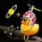 Cute Squeaky Duck Bike Horn With Propeller Helmet Car Bicycle Decor 12