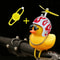 Cute Squeaky Duck Bike Horn With Propeller Helmet Car Bicycle Decor 12