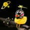 Cute Squeaky Duck Bike Horn With Propeller Helmet Car Bicycle Decor 7