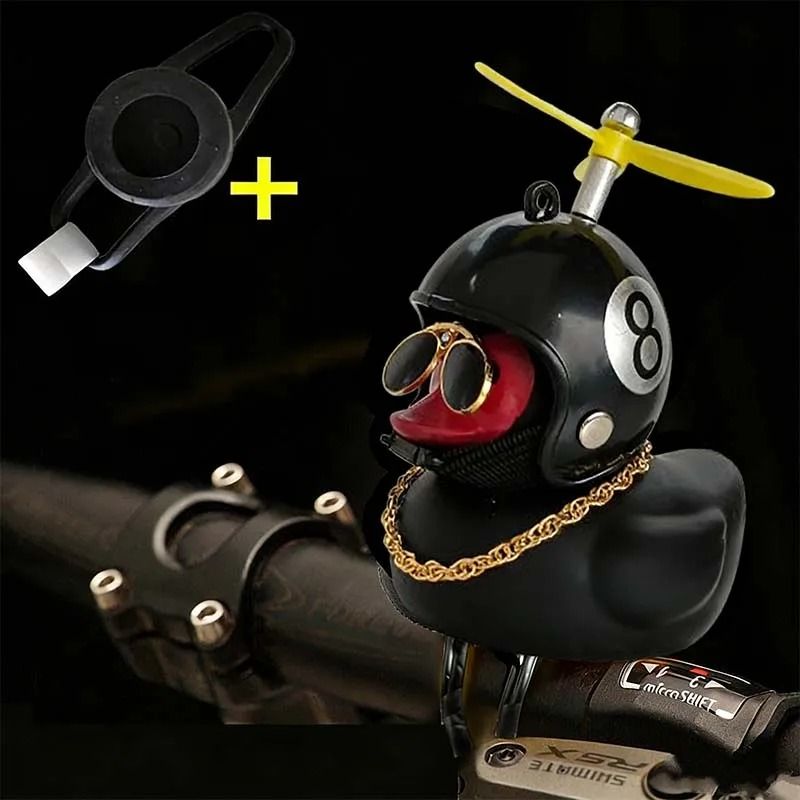 Cute Squeaky Duck Bike Horn With Propeller Helmet Car Bicycle Decor 16