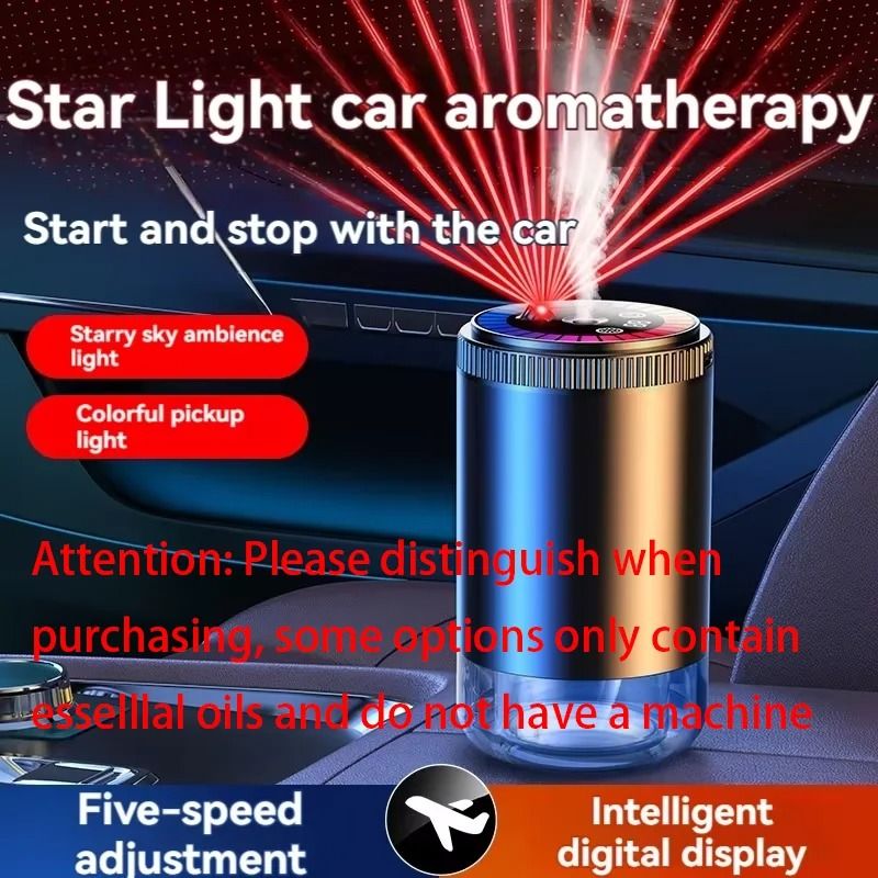 Smart Car Air Freshener Rechargeable Aroma Diffuser With Starry Sky Ambient Light 1