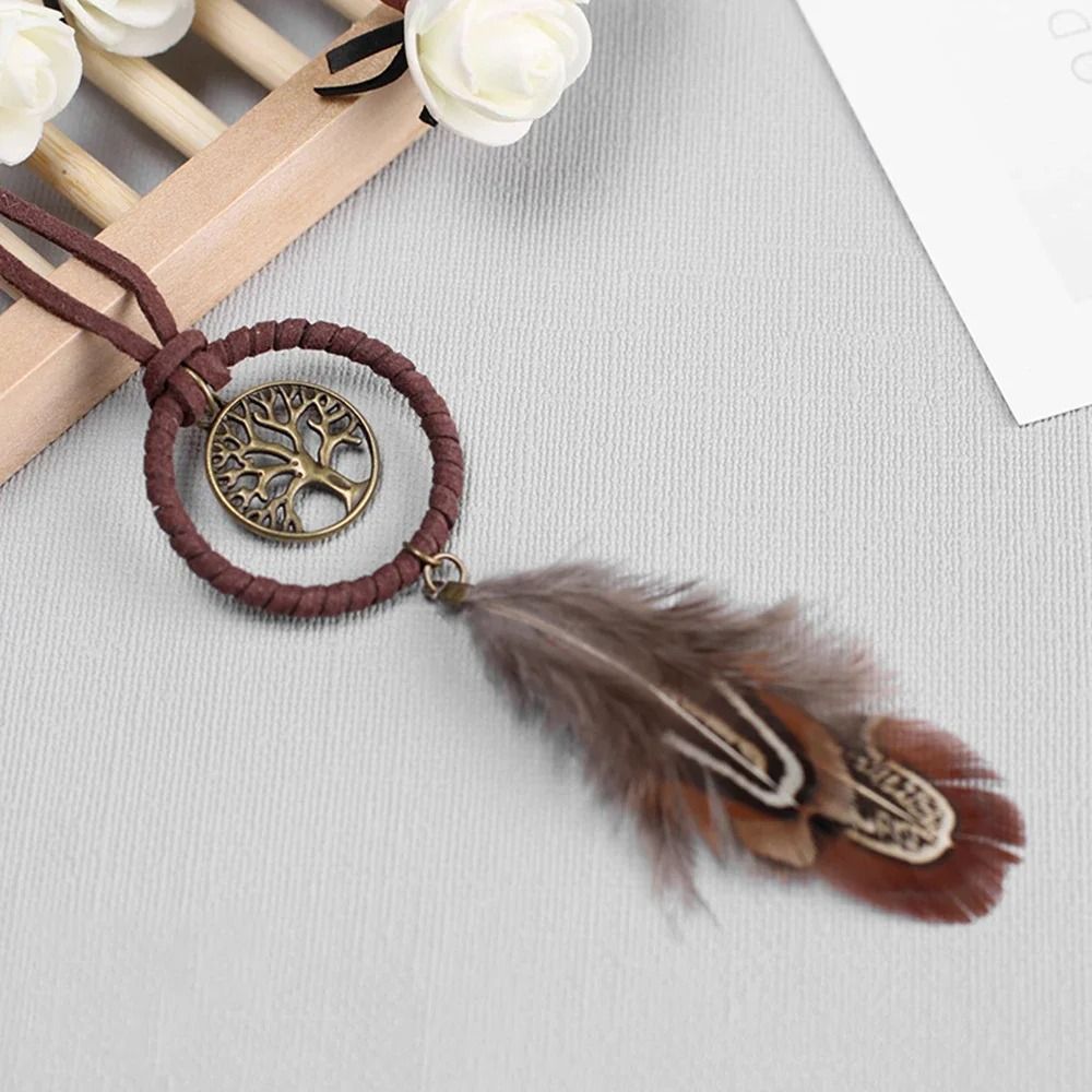 Boho Dream Catcher Feather Car Pendant For Rearview Mirror Decor 2