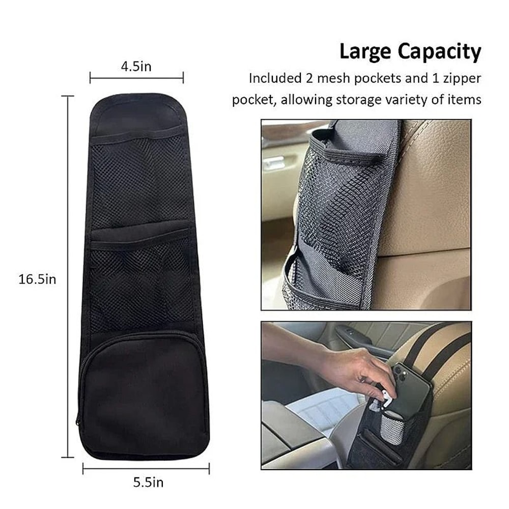MultiPocket Car Seat Organizer Hanging Storage Bag With Drink Holder 4