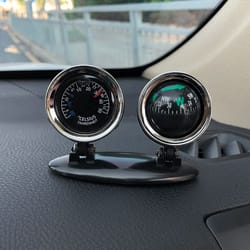 multifunction car dashboard thermometer compass ornament for interior decoration