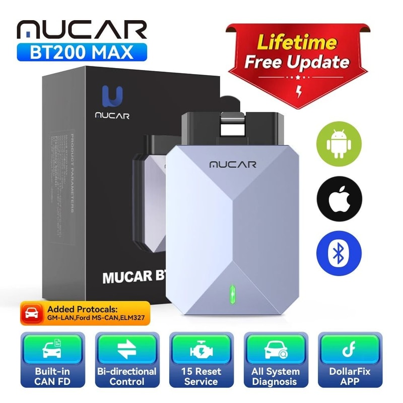 MUCAR BT200 MAX AI OBD2 Scanner With Full System Diagnostics Bidirectional Control 7