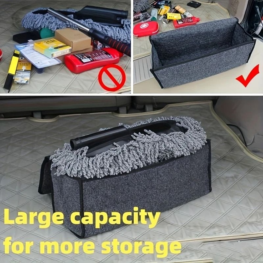 Large Soft Felt Car Trunk Organizer Storage Bag For Tools Groceries Travel Essentials 1