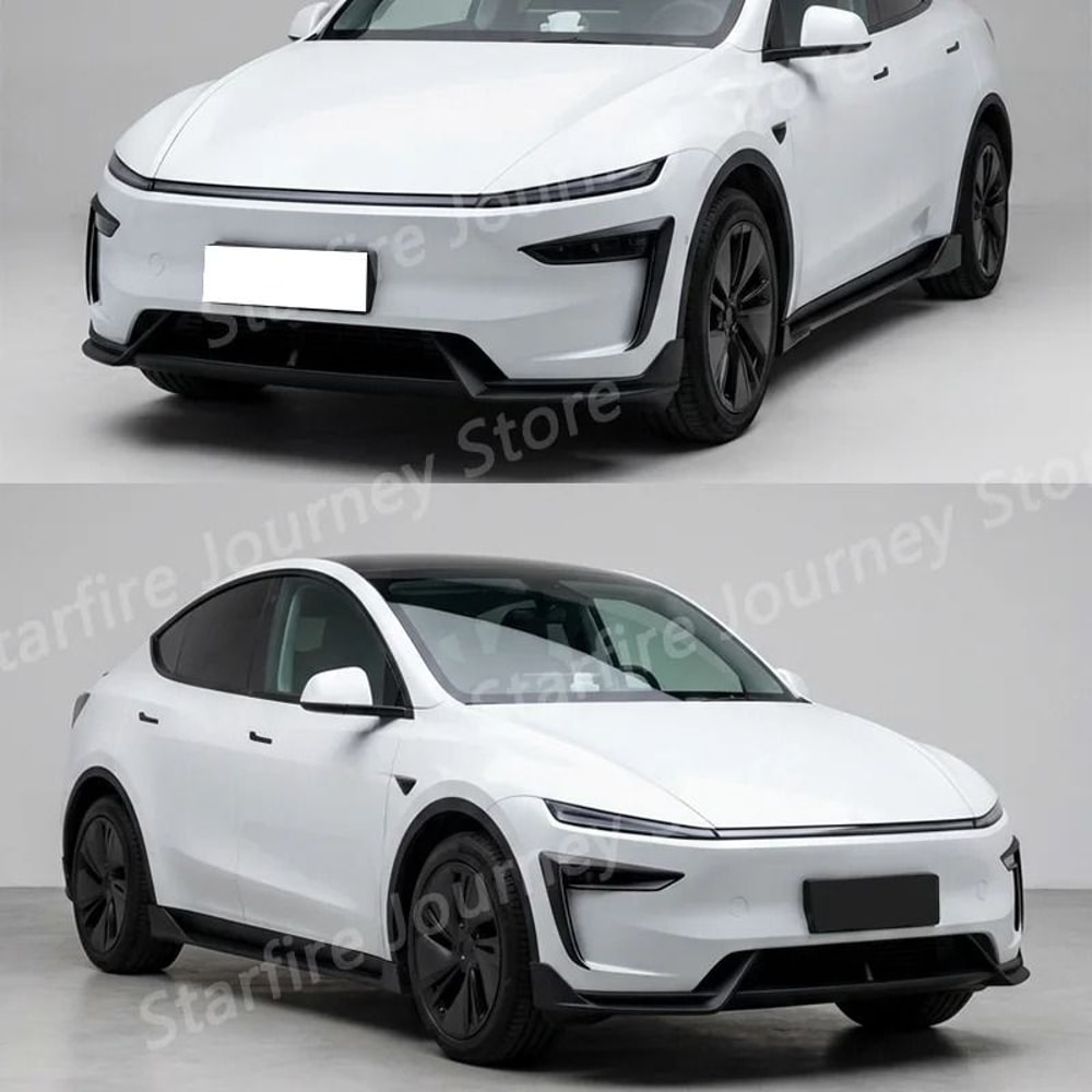 AD Gloss Black Front Lip Side Skirt Body Kit For Tesla Model Y Juniper 2025 5