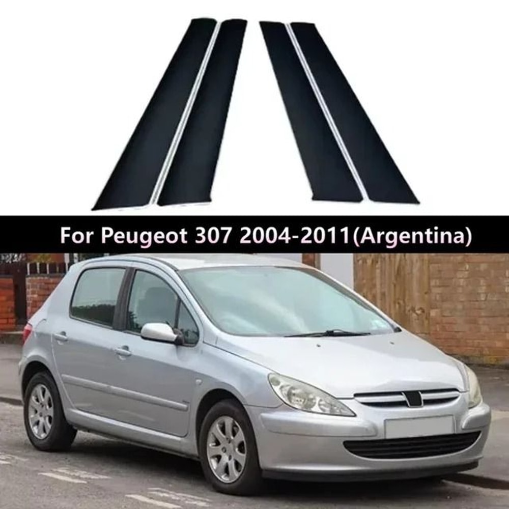 Gloss Black Window Pillar Trim Stickers For Peugeot Citroen Models 9