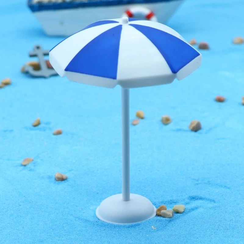 Mini Beach Umbrella Dollhouse Decor For DIY Crafts Ocean Scene Displays 7
