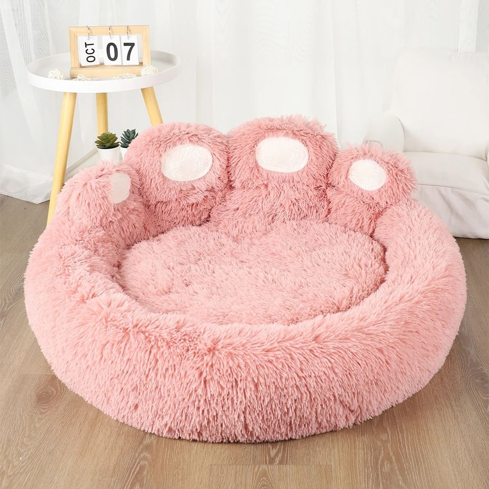 Fluffy Calming Dog Bed Sofa For Warm Cozy Pet Comfort 10