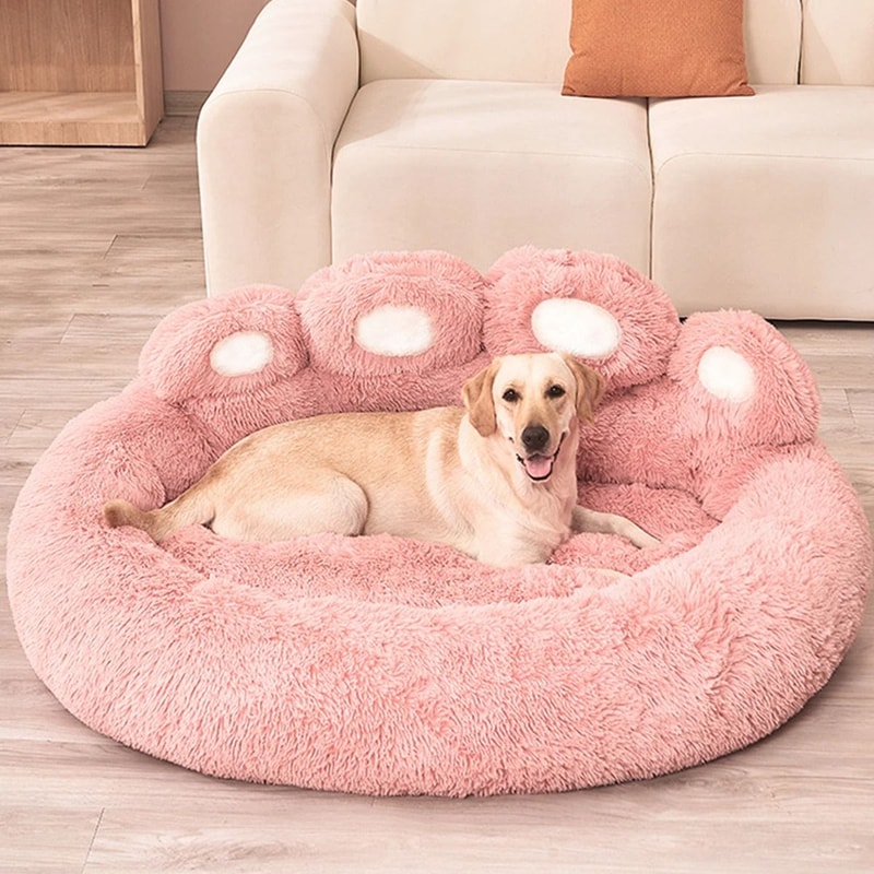 Fluffy Calming Dog Bed Sofa For Warm Cozy Pet Comfort 2