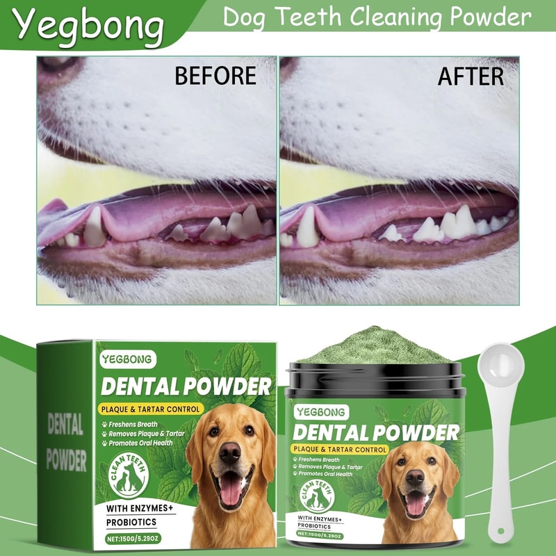 Yegbong Dog Teeth Cleaning Powder For Fresh Breath Tartar Removal 1