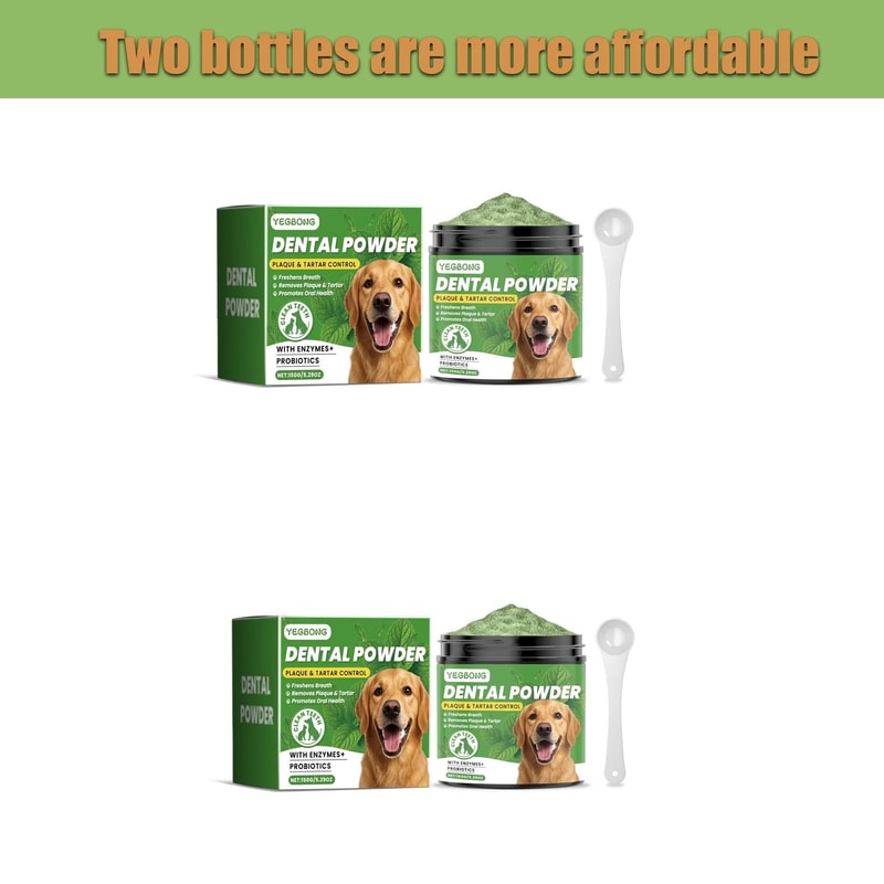 Yegbong Dog Teeth Cleaning Powder For Fresh Breath Tartar Removal 7