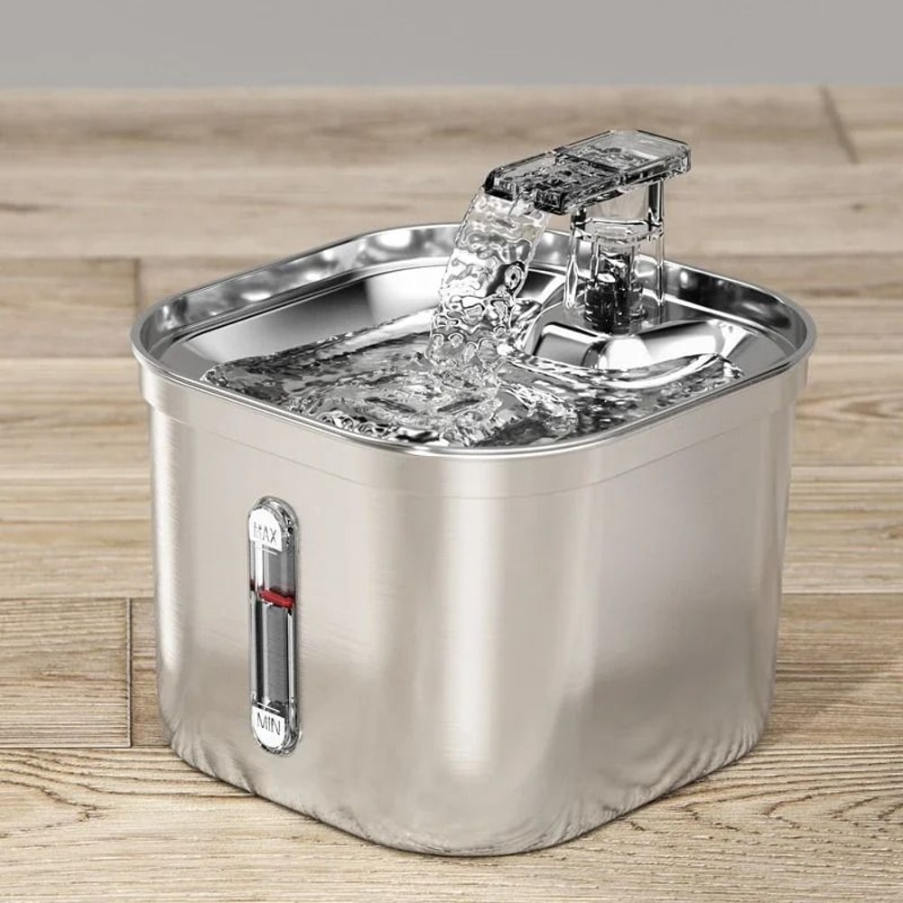 Stainless Steel Automatic Pet Water Fountain With Sensor Ultra Quiet Pump 0