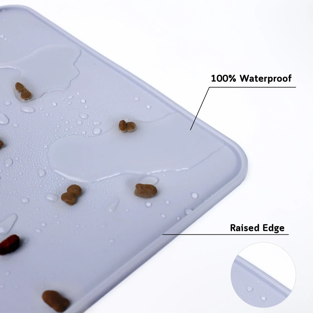 Waterproof Silicone Pet Feeding Mat For Cats Dogs With Raised Edge 5