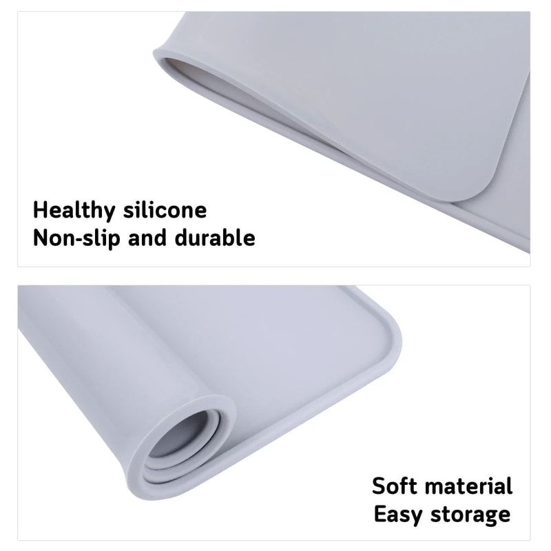 Waterproof Silicone Pet Feeding Mat For Cats Dogs With Raised Edge 6