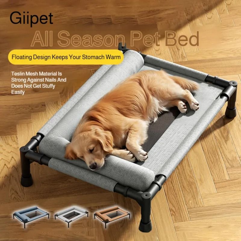 Raised Mesh OfftheGround Pet Bed With Pillow For Cats Dogs 0