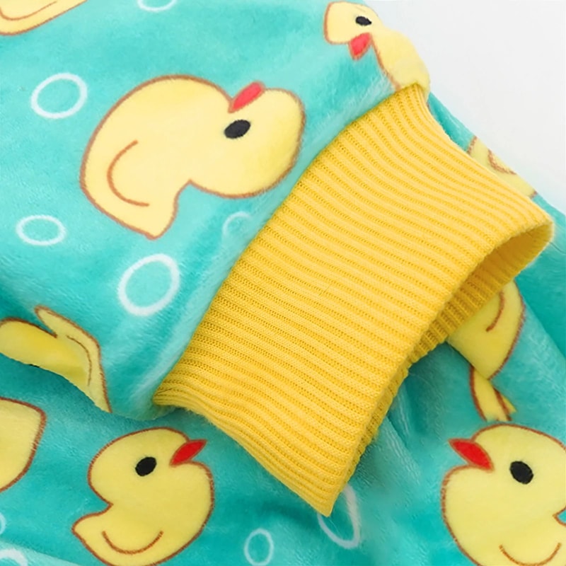 Yellow Duck Stretchable Dog Pajamas For Small Dogs Cats 4