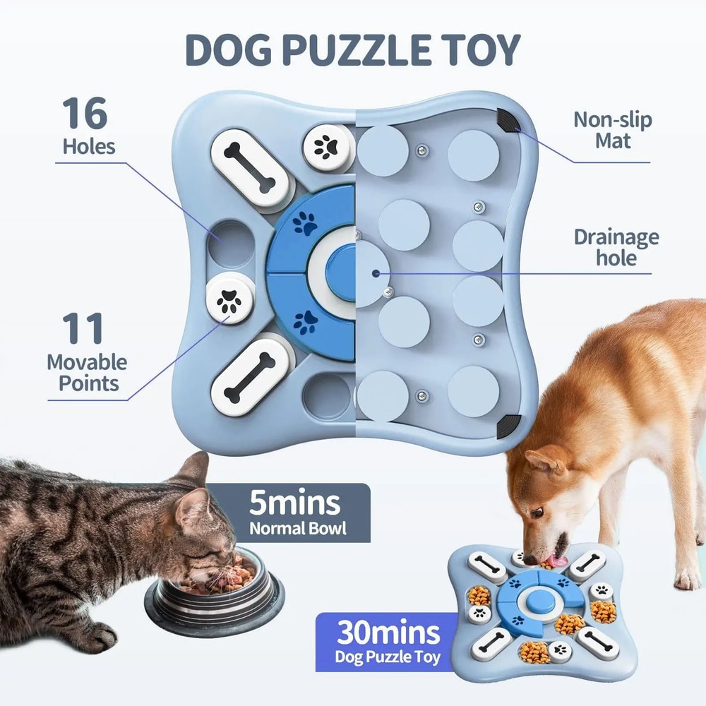 Interactive Slow Feeder Puzzle Bowl Toy For Dogs Cats 1