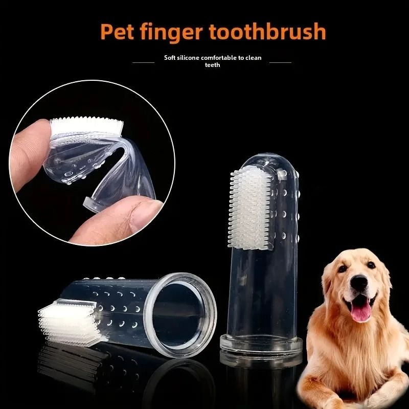 Soft Silicone Finger Pet Toothbrush For Dogs Cats Dental Care 3
