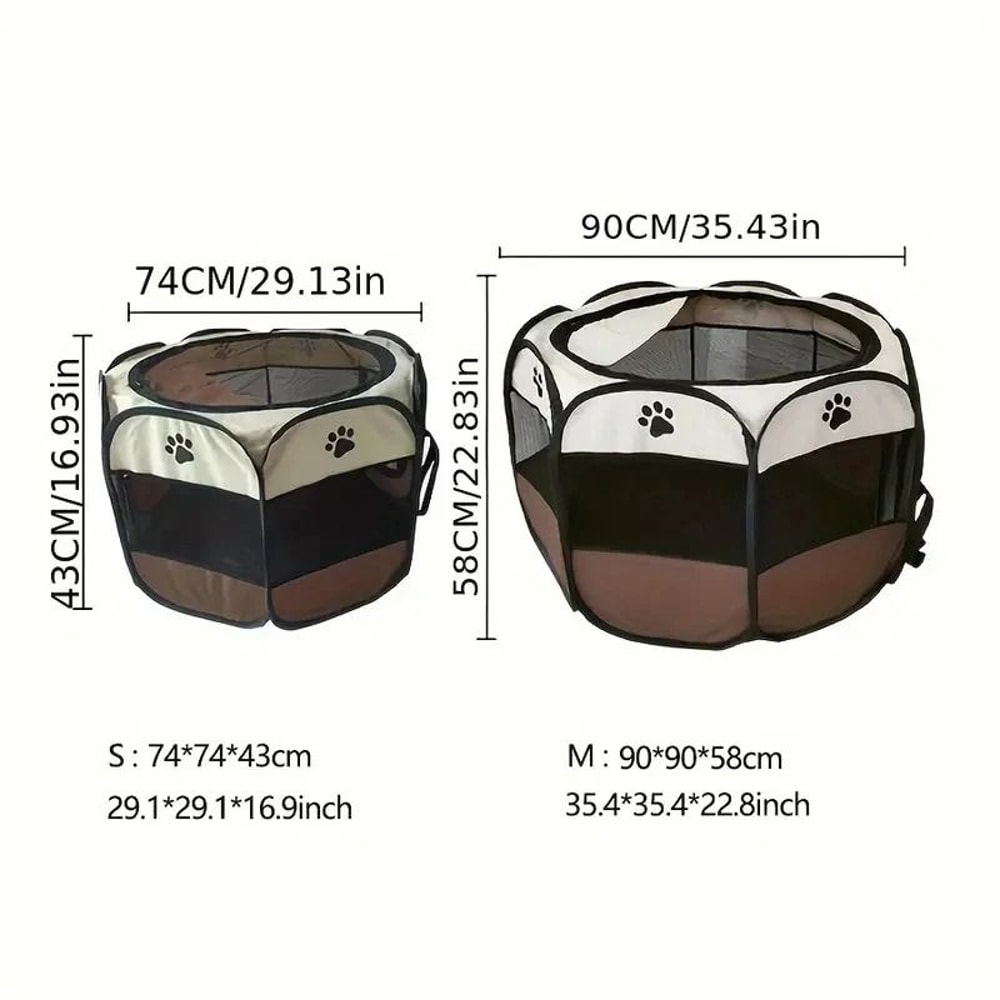 Foldable Waterproof Octagonal Pet Tent Playpen For Cats Dogs 3
