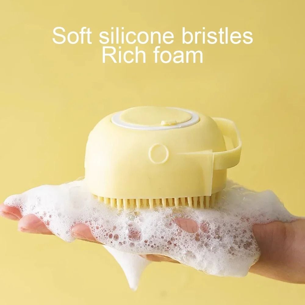 Soft Silicone Pet Bath Massage Brush With Foaming Grooming Design 3