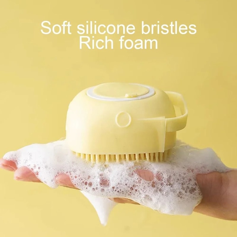 Soft Silicone Pet Bath Massage Brush With Foaming Grooming Design 3