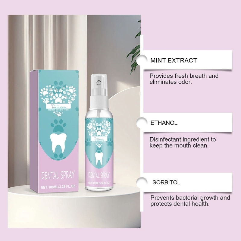 Advanced Pet Teeth Spray For Fresh Breath Tartar Control 5