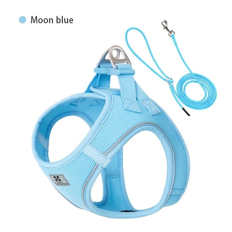 Adjustable Reflective Dog Harness Leash Set For Small Medium Pets 17