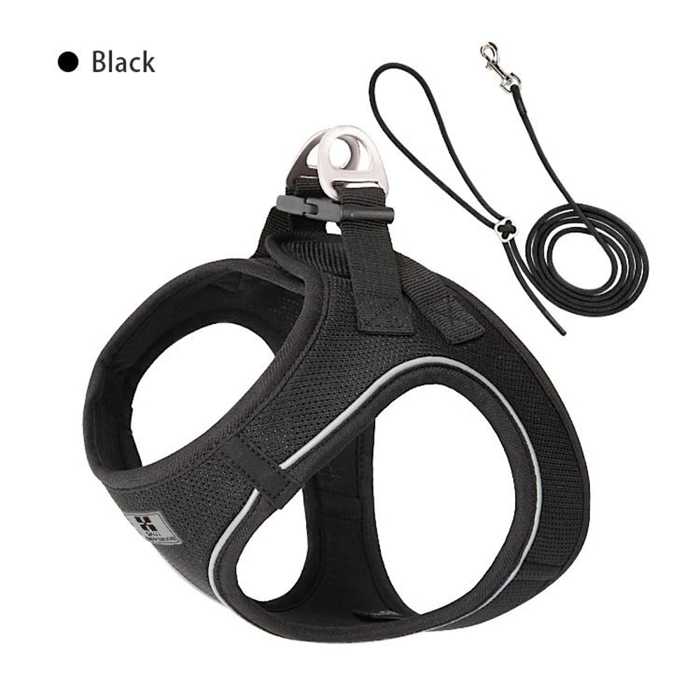 Adjustable Reflective Dog Harness Leash Set For Small Medium Pets 8