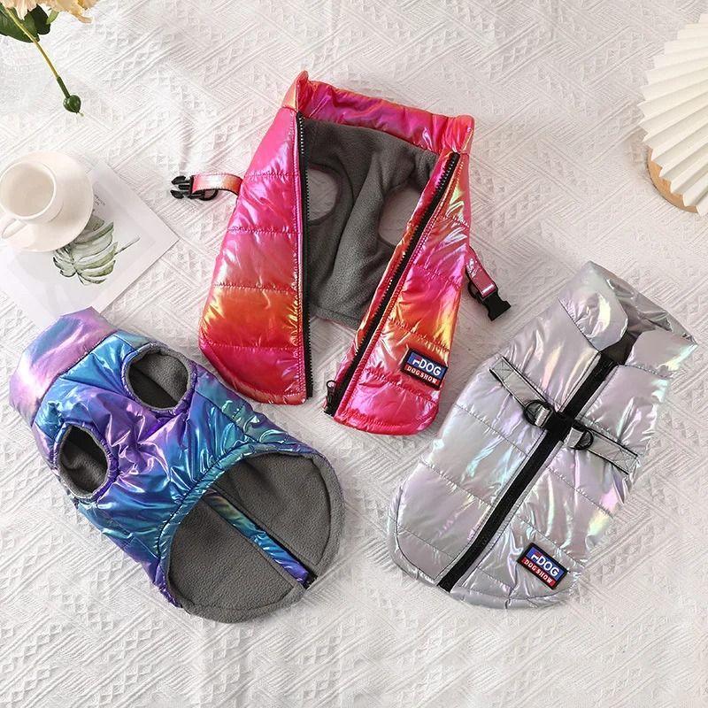 Rainbow Gradient Winter Pet Vest For Small Medium Dogs Cats 4