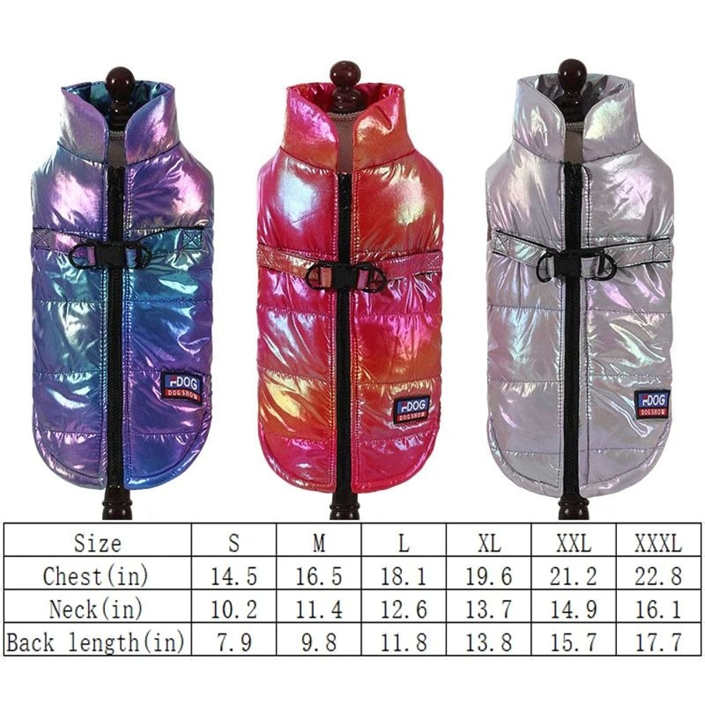 Rainbow Gradient Winter Pet Vest For Small Medium Dogs Cats 5