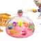Interactive Cat Puzzle Toy With Spinning Track Balls Feather Teaser 1