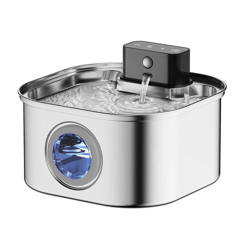 32L Wireless Stainless Steel Cat Water Fountain With Smart Sensor 7