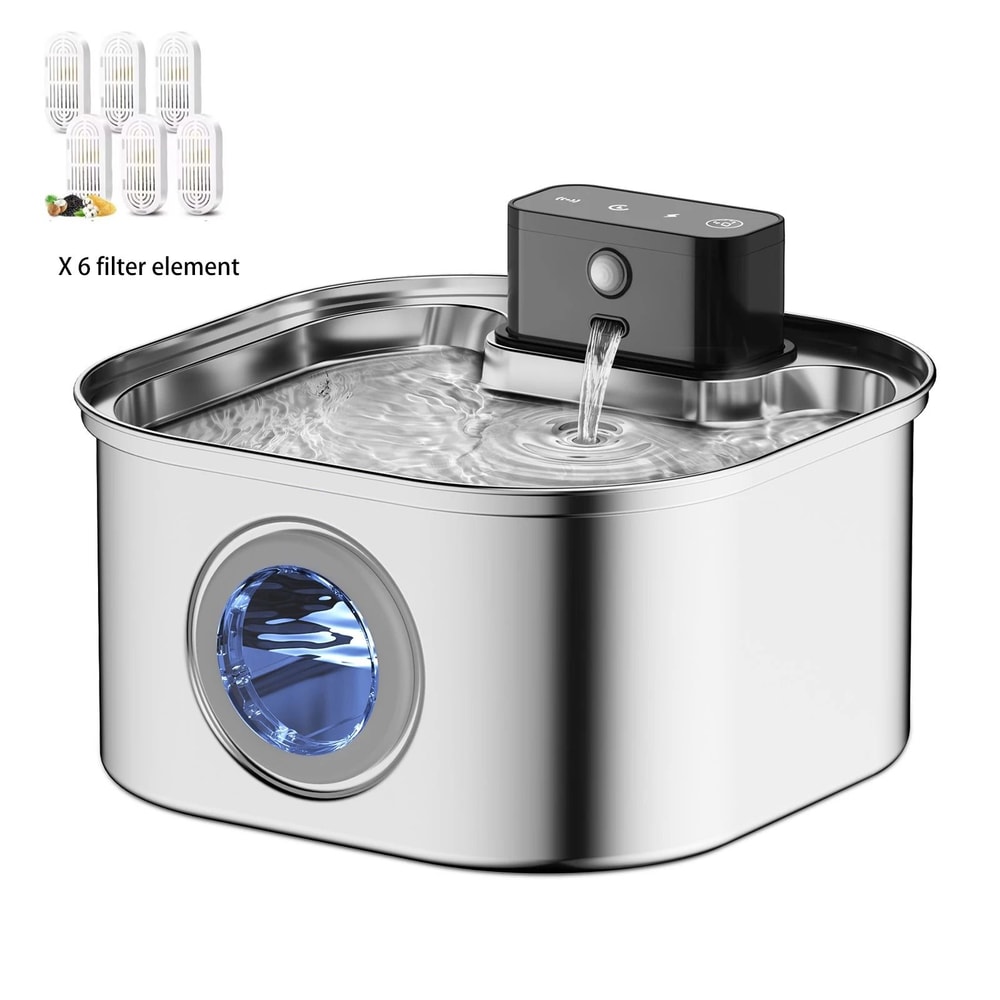 32L Wireless Stainless Steel Cat Water Fountain With Smart Sensor 8