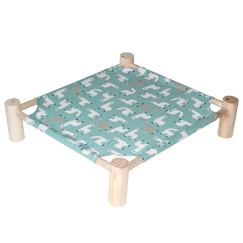 Elevated Wooden Cat Hammock Bed With Breathable Canvas For Cats Small Dogs 10