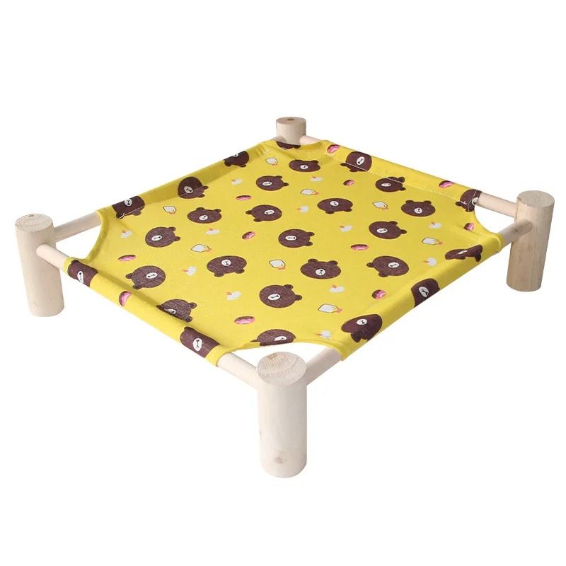 Elevated Wooden Cat Hammock Bed With Breathable Canvas For Cats Small Dogs 13