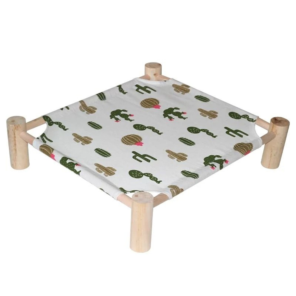 Elevated Wooden Cat Hammock Bed With Breathable Canvas For Cats Small Dogs 14