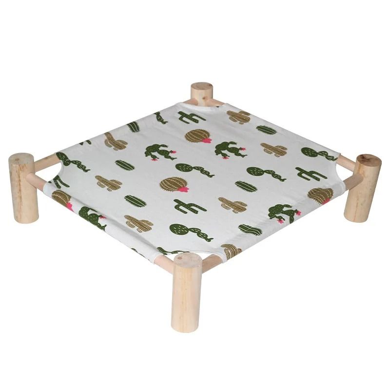 Elevated Wooden Cat Hammock Bed With Breathable Canvas For Cats Small Dogs 14